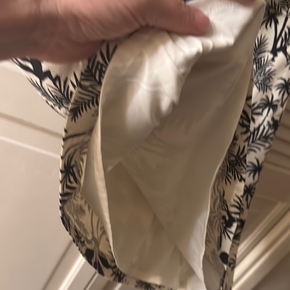 Talbots A-line Tropical Print Skirt - Black and White - Picture 4 of 5